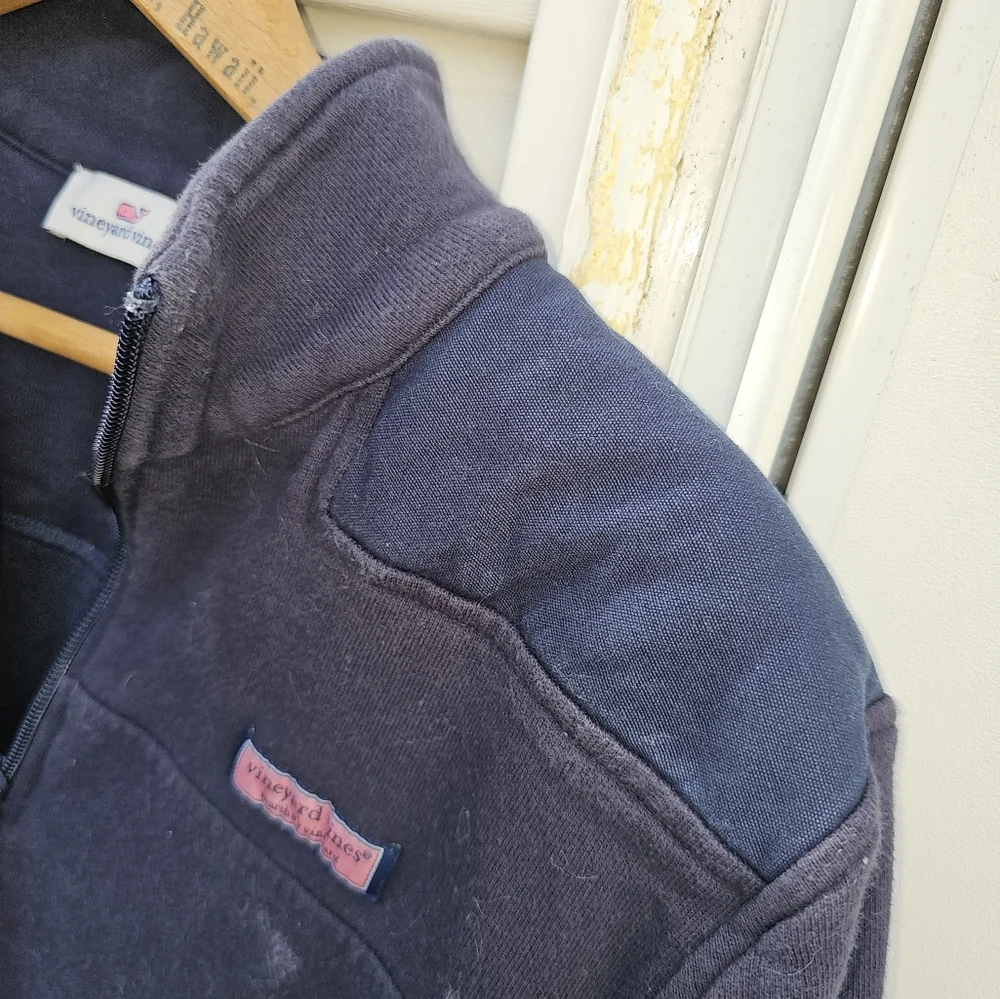 Vineyard Vines Martha’s Vineyard Girls Size XL Navy 1/4‎ Zip Pullover Sweater